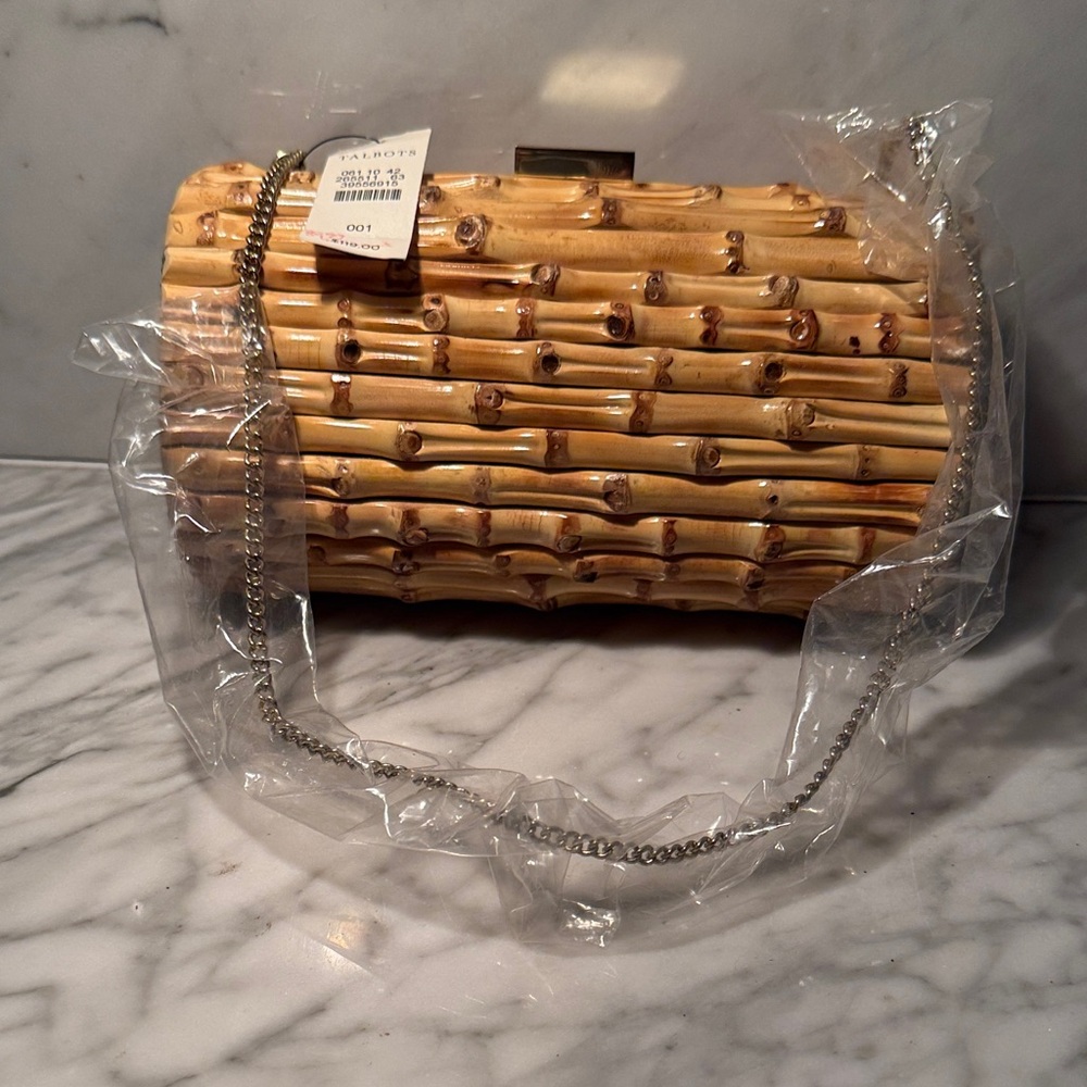Talbots Bamboo-Style Chain Shoulder Clutch - Picture 2 of 9